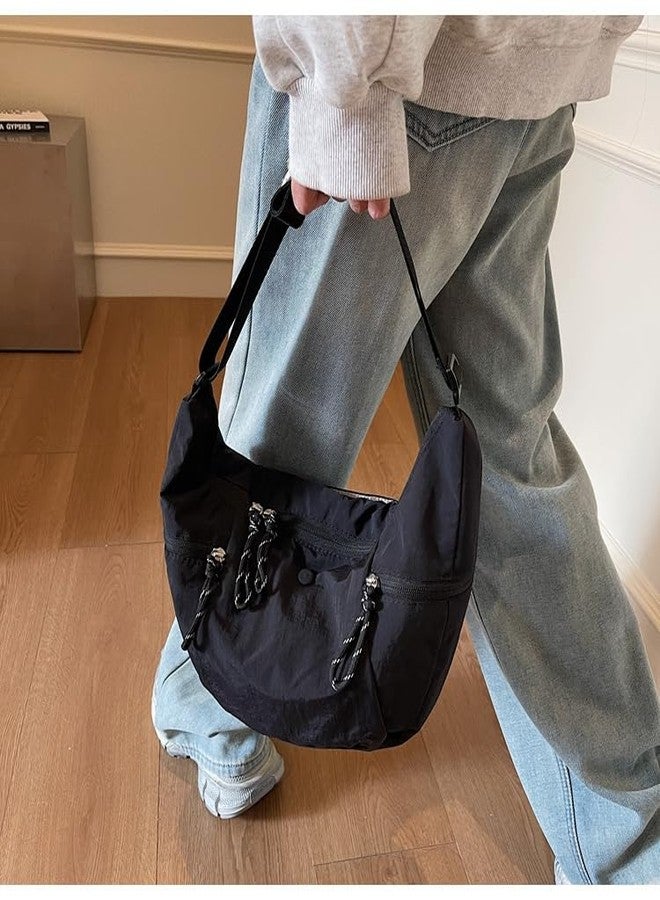 Prplet Sling Bag for Woman - Stylish Nylon Crossbody Shoulder Bag with Adjustable Strap for Travel, Work & Shopping (Black) - Image 3